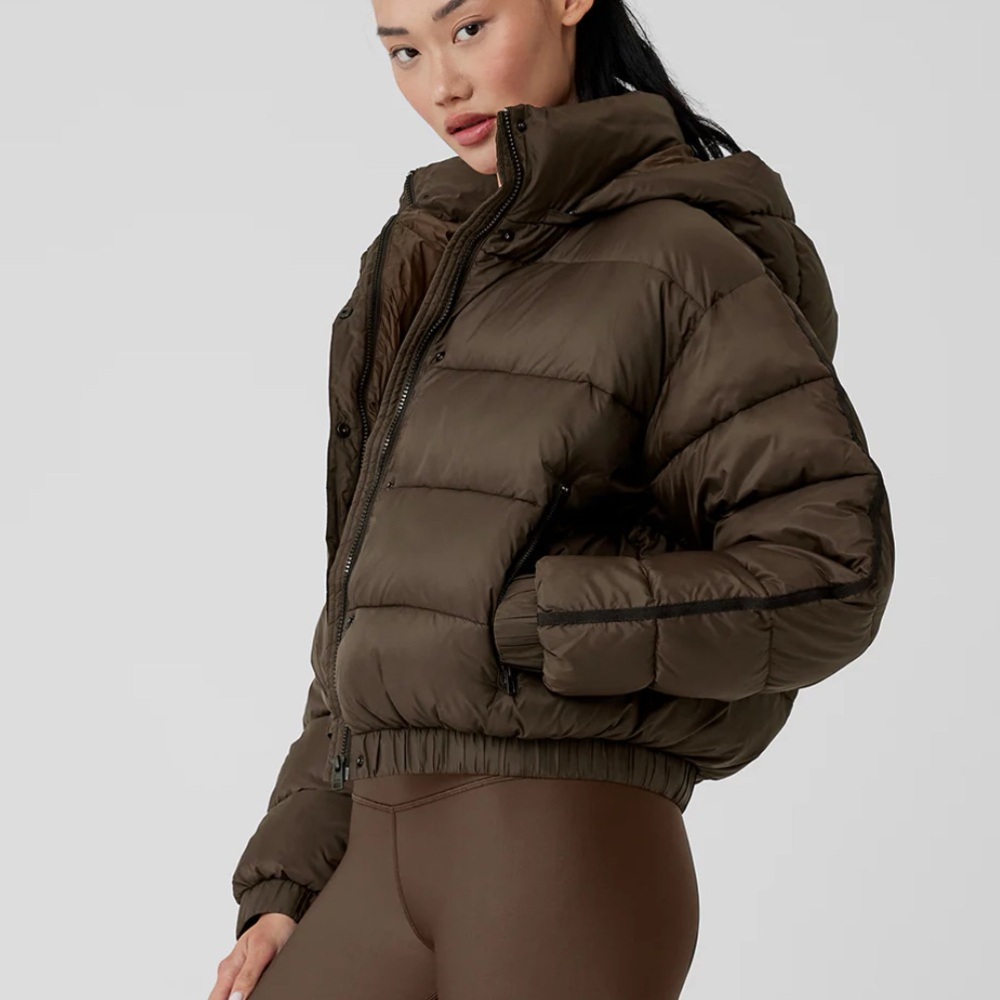 ALO Yoga Dark Brown Puffer Jacket - Picture 6 of 7